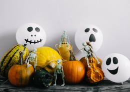 万圣节气球和南瓜的图片