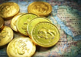 金闪闪的硬币图片