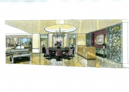 比华丽山别墅室内设计手绘图片