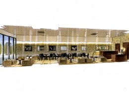 东莞奥乐斯咖啡馆室内设计手绘图片