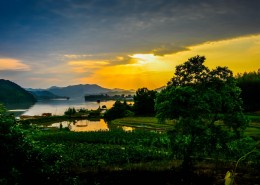 黄昏的田园图片