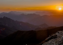 西安秦岭光头山日落风景图片