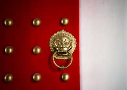 复古狮子门把手图片