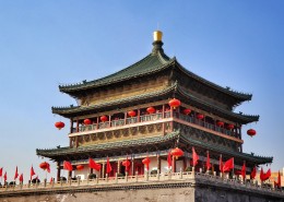 陕西西安古城墙建筑风景图片